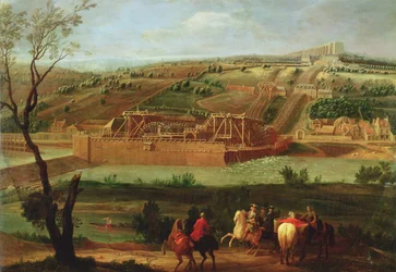 Uitzicht op de Marly Machine en het Aquaduct bij Louveciennes, 1722